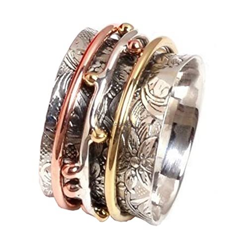 Spinner Band Rings, Anxiety Ring for Meditaion, 925 Sterling Silver Spinner Band Rings for Women, Gift Ring for Mother's Day