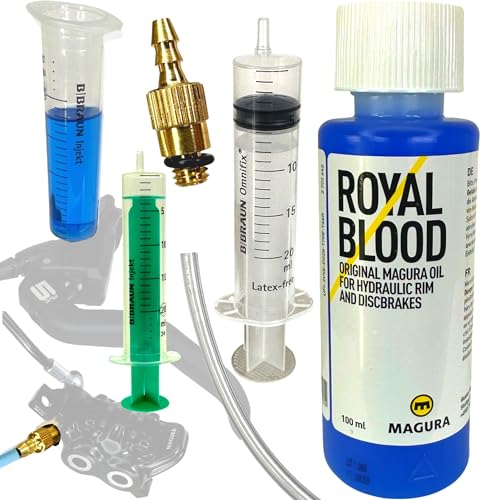 MAGURA Royal Blood Mineral Öl 100ml + F26 Service Kit Hydraulische Scheibenbremsen Felgenbremsen Entlüftungskit Set entlüften Mt 2 4 5 6 7 8 HS11 Hs22 HS33