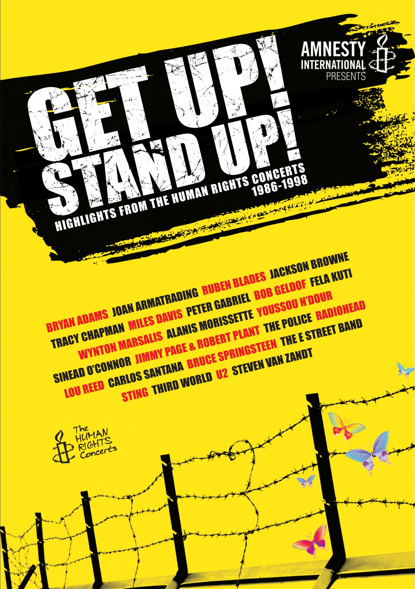 “Get Up! Stand Up!” präsentiert die Höhepunkte der Serie “The Human Rights Concerts“ zwischen 1986 und 1998