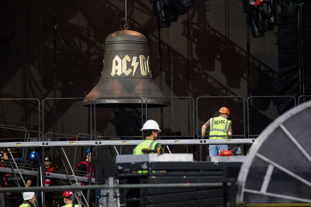 AC/DC – Aufbau der Bühne in Düsseldorf